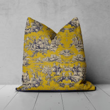 Toile de Jouy Floral Lago Amarelo Vintage