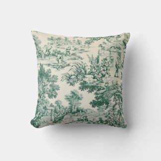 Almofada Toile de Jouy verte