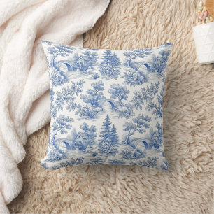Almofada Toile de Jouy Vintage Francesa Paisagem Rural