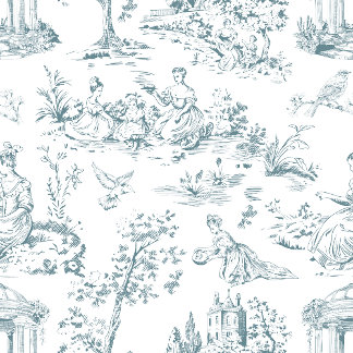 Almofada Toile francês azul e branco
