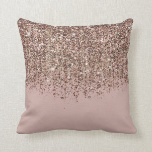 Almofada Tom Rosa Bege Dourado Bronze Glitter Cascade