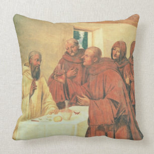 Almofada Tomando o comunhão, da vida de St. Benedict (f