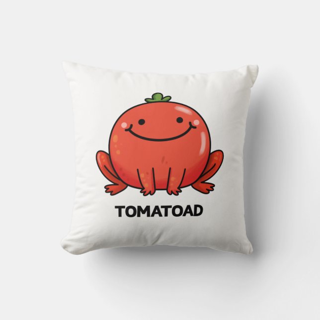 Almofada Tomatoad Engraçado Tomate Toad Pun (Frente)