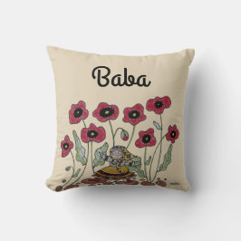 Almofada Tome o tempo cheirar o babá das papoilas