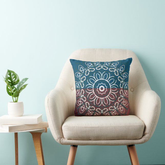 Almofada Tonalidade Tendência Azul Mauve Entrelaçado Design (Cadeira)