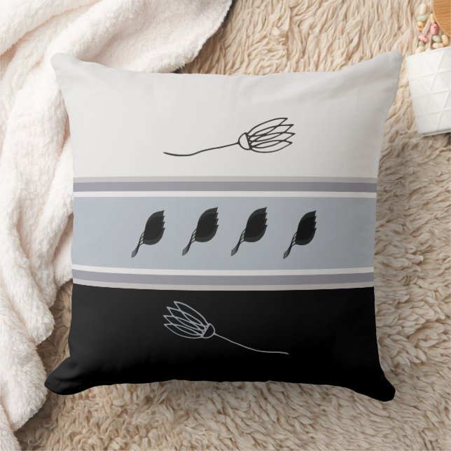 Almofada Tons da Terra Azul e Travesseiro decorativo Floral (Cobertor)