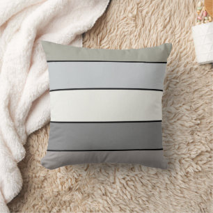 Almofada Tons De cinza Com Fitas Pretas Em Papel De Aquarel
