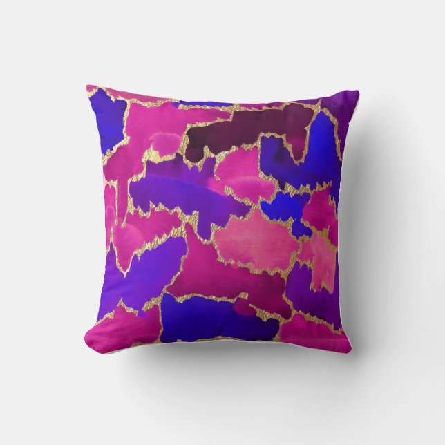 Almofada Tons de Joel Aquarela e Folha de Ouro (Frente)