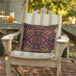 Almofada Tons de Laranja Vermelho Amarelo Arte de Design de