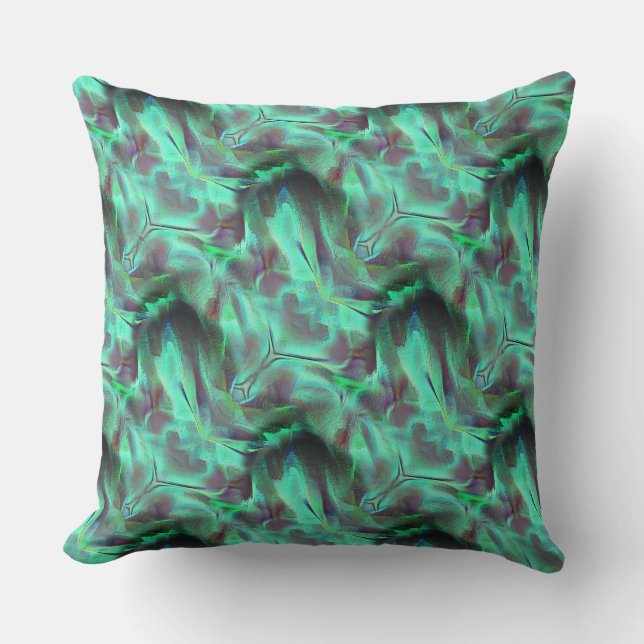 Almofada Tons de satin estridentes, esverdeados a carbono (Frente)