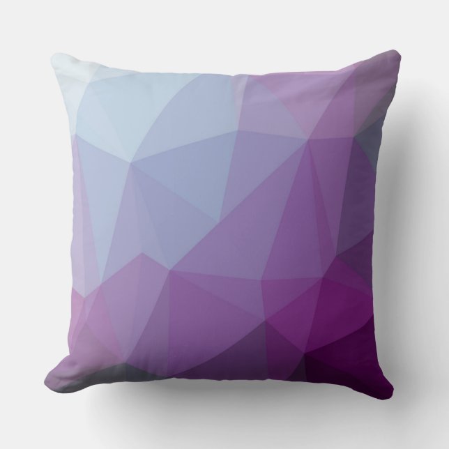 Almofada Tons de Triângulo Roxo Abstrato (Frente)
