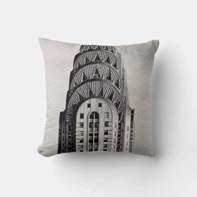 Almofada Topo do Chrysler Building NYC - P&B (Frente)