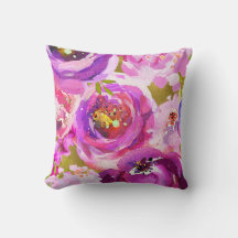 Toques de Rosa Roxo Dourado Floral Moderno Chic
