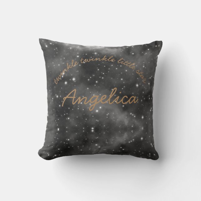 Almofada Torre-brilha pequenas estrelas personalizadas (Frente)