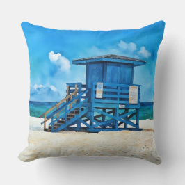 Almofada Torre de Vigia Azul da Praia de Siesta Key Travess