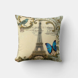 Almofada torre Eiffel de Paris dos redemoinhos do azul do