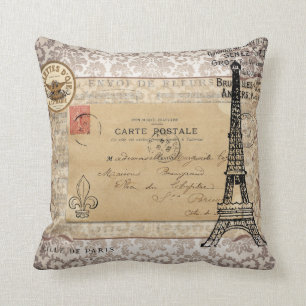 Almofada Torre Eiffel do chique do vintage de Paris