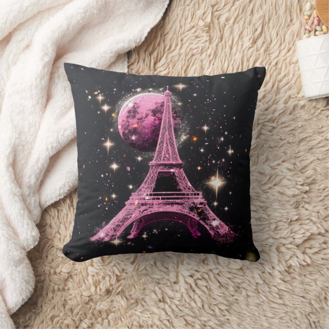 Almofada Torre Eiffel Noite Lua           (Cobertor)