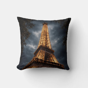 Almofada Torre Eiffel Noturna Paris Arte – Luz Romântica da