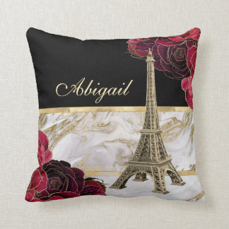 Almofada Torre Eiffel Personalizada Dourada, Rosa de mármor