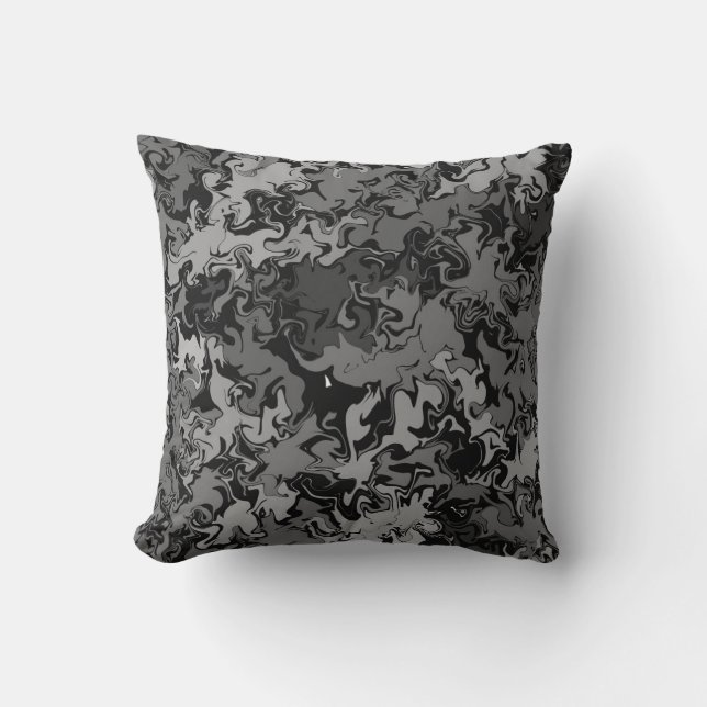 Almofada Torres coloridas abstrato / Preto e branco / (Frente)