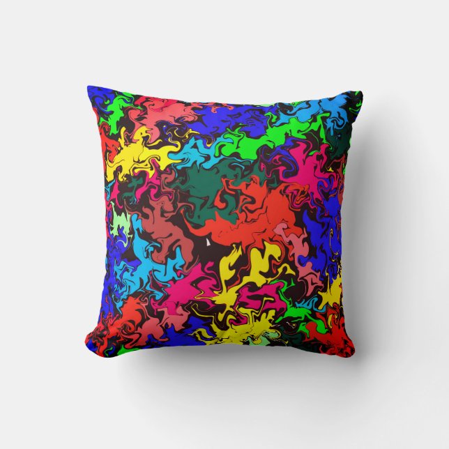 Almofada Torres Coloridos abstrato / Sangria / (Frente)