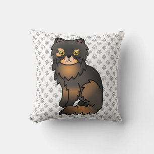 Almofada Tortie Point, Pérsico, Cartoon, Gato e patas