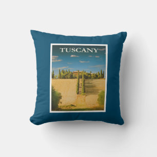 Almofada Toscana Itália - Poster Viagens vintage