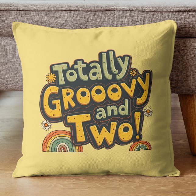 Almofada Totalmente Groovy e Dois no 2º Aniversário (Criador carregado)