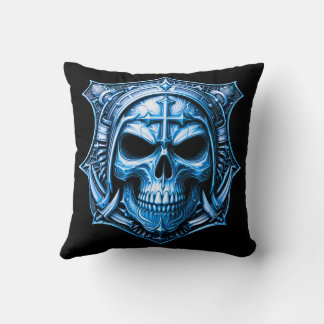 Almofada Totenkopf Deathmetal Totenkopf Gold und Blau
