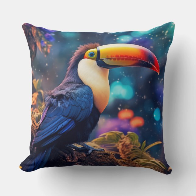 Almofada Toucan Animal Bird Wilderness Colorido (Frente)