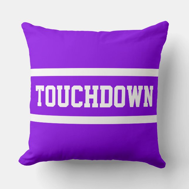 Almofada TOUCHDOWN Athletic Fun Bright Purple White Stripes (Frente)
