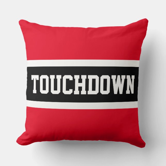 Almofada TOUCHDOWN Boldas Listras Vermelhas Brancas e Preta (Frente)