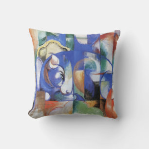 Almofada Touro Mentiroso de Franz Marc, Arte Cubista Vintag