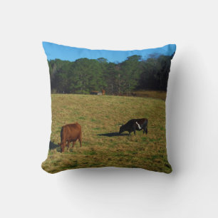 Almofada Touro reprodutor longhorn marrom e branco & preto
