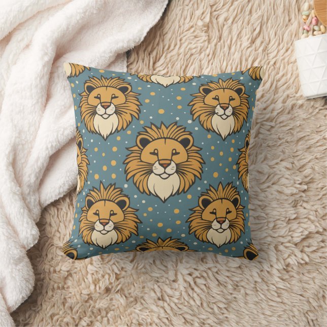 Almofada Trabalho de arte de desenho animado de leão (Cobertor)