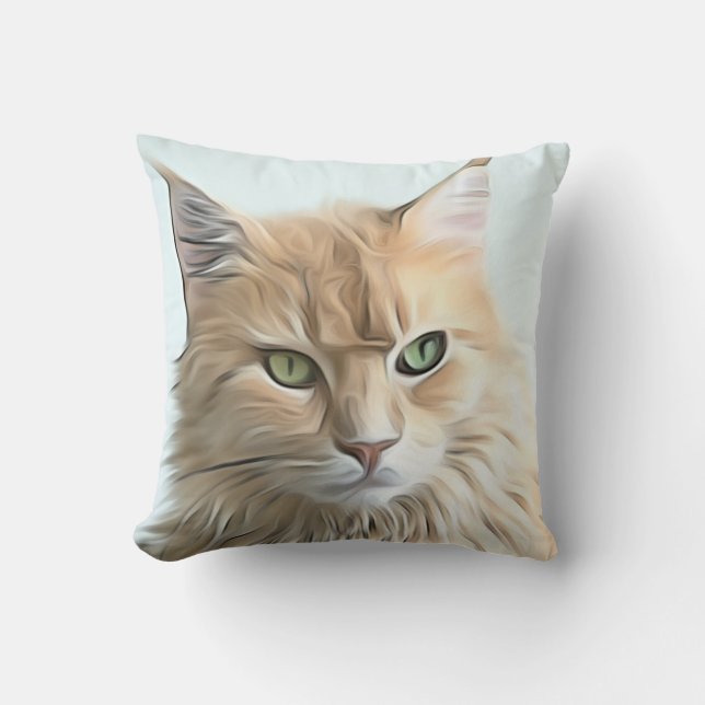 Almofada Trabalho de arte de Gato bonito (Frente)