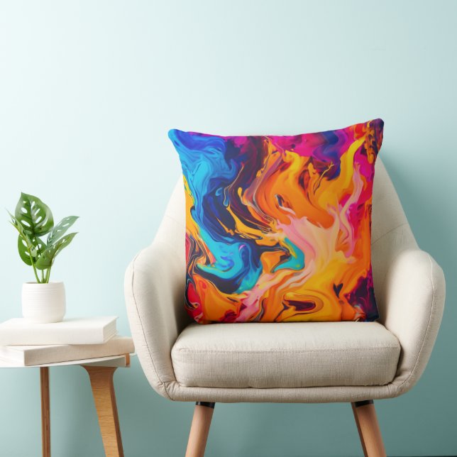 Almofada Trabalho de arte de líquido vibrante (Cadeira)
