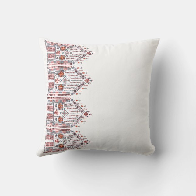 Almofada Trabalho de arte do padrão Henna do Tatreez Branco (Verso)