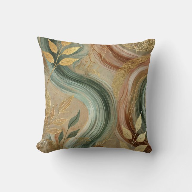 Almofada TRABALHO DE ARTE Folha do Ouro abstrato STYLE 13 (Frente)