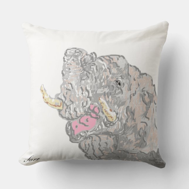 Almofada Trabalho/Impressões originais de arte por Sarr (Frente)