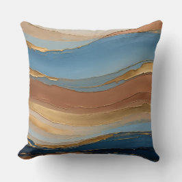 Almofada Traços de pincel de ouro e bronze
