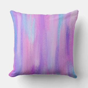 Almofada Traços de Tinta Rosa abstrato, Roxo e Turquesa