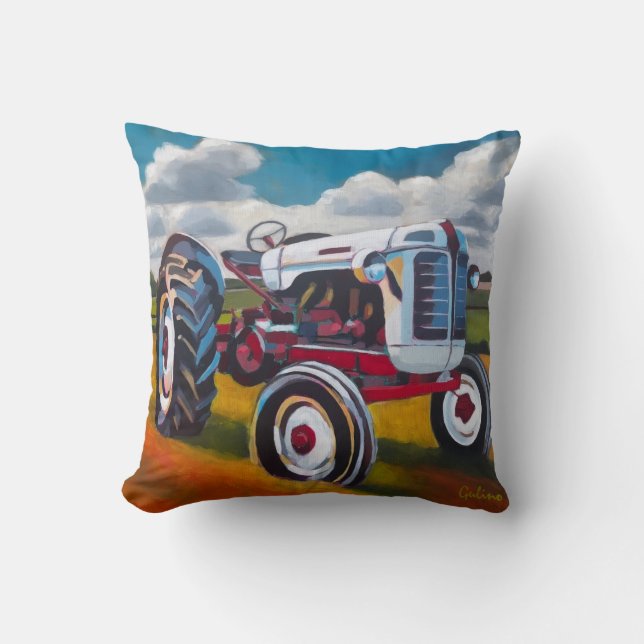 Almofada Tractor Painting - Gift for Tractor Enthusiasts (Frente)