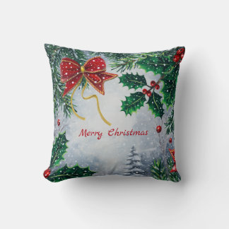 Almofada Traditional Merry Christmas Holidays Personalize