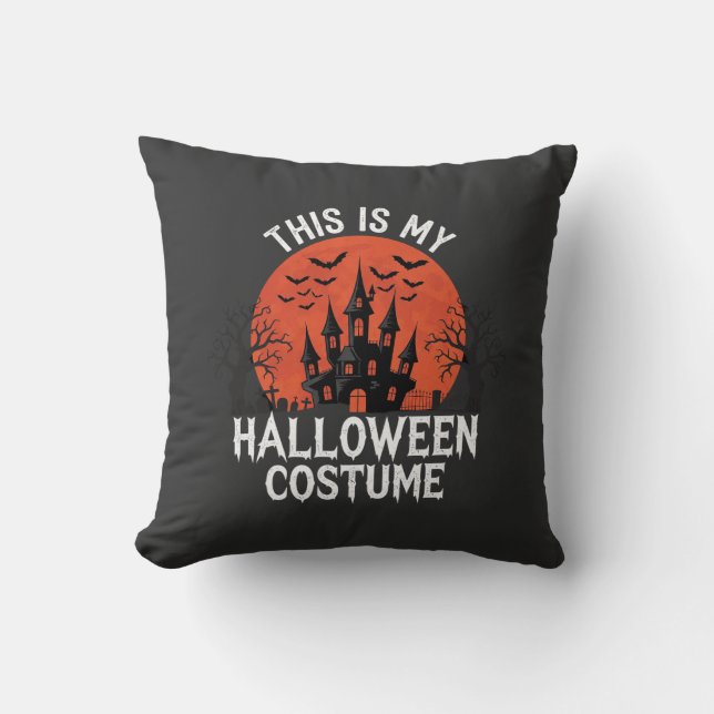 Almofada Traje de Halloween Castelo Assombrado Design Vecto (Frente)