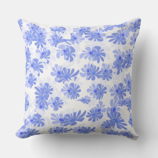 Almofada Tranquil Touch: Blue Patterned Throw Pillow