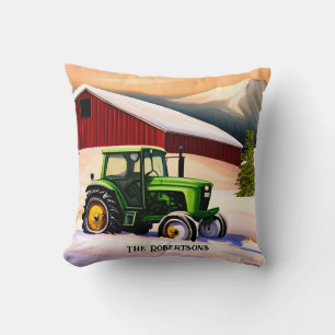Almofada Trator Verde e Red Barn