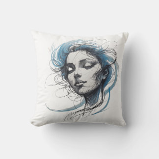 Almofada Travessa de Arte de Rosto Abstrato ao Vento – Trav