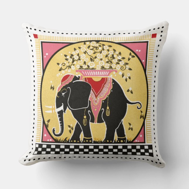 Almofada Travessa de Elefante em Amarelo (Frente)